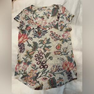 Madewell Linen Floral Tee Shirt XS